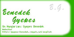 benedek gyepes business card